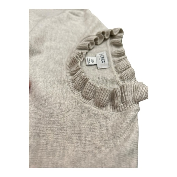 J. Crew Light Gray Ruffled Neck Sweater - Picture 8 of 9